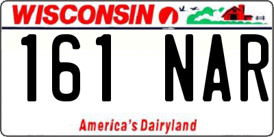 WI license plate 161NAR