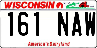 WI license plate 161NAW