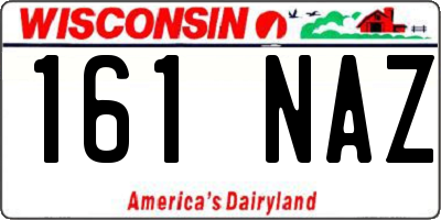 WI license plate 161NAZ