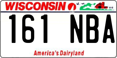 WI license plate 161NBA