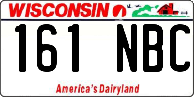 WI license plate 161NBC