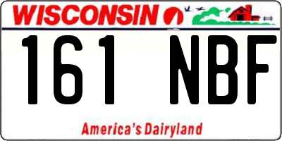 WI license plate 161NBF