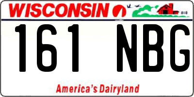 WI license plate 161NBG