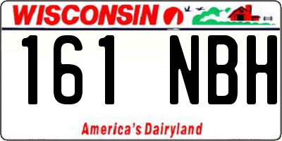 WI license plate 161NBH