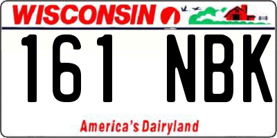 WI license plate 161NBK