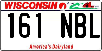 WI license plate 161NBL