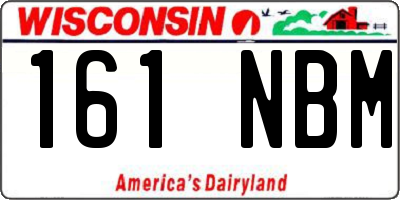 WI license plate 161NBM