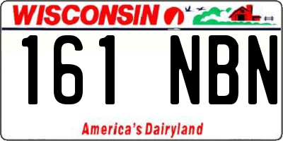 WI license plate 161NBN