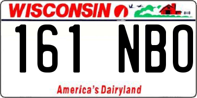 WI license plate 161NBO