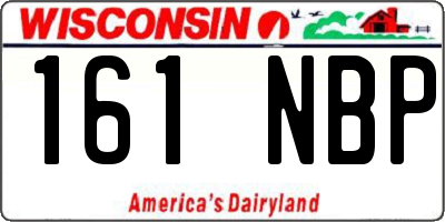 WI license plate 161NBP