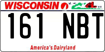 WI license plate 161NBT