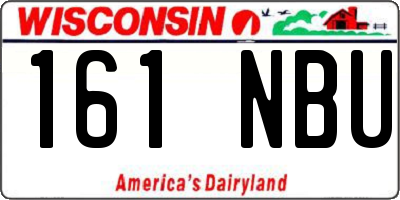 WI license plate 161NBU