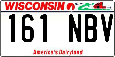WI license plate 161NBV