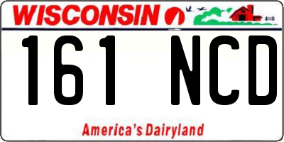 WI license plate 161NCD