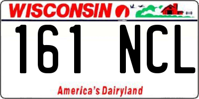 WI license plate 161NCL