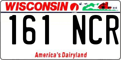 WI license plate 161NCR