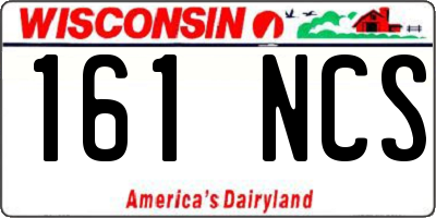 WI license plate 161NCS