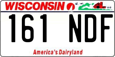 WI license plate 161NDF
