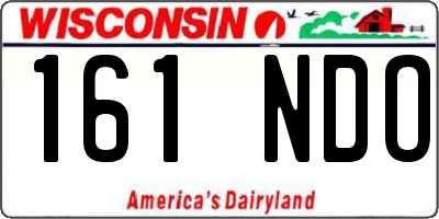 WI license plate 161NDO