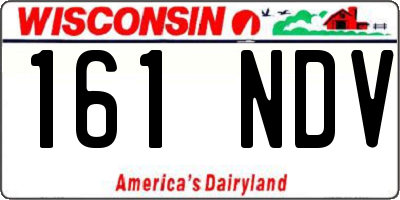 WI license plate 161NDV