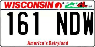 WI license plate 161NDW