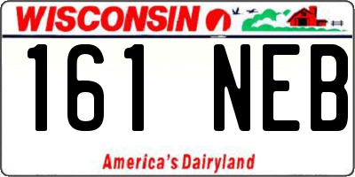 WI license plate 161NEB