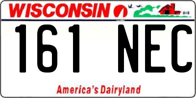 WI license plate 161NEC