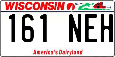 WI license plate 161NEH