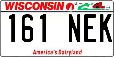 WI license plate 161NEK