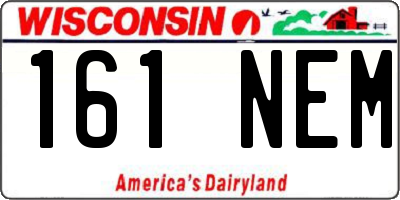 WI license plate 161NEM