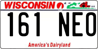 WI license plate 161NEO