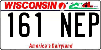 WI license plate 161NEP