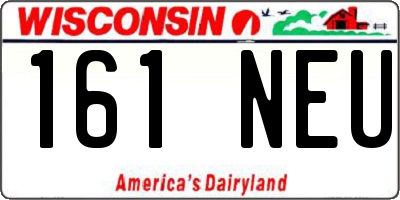 WI license plate 161NEU