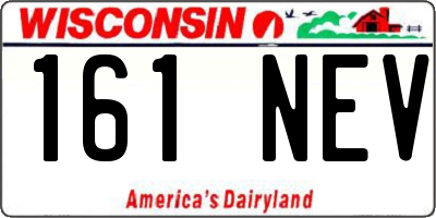 WI license plate 161NEV