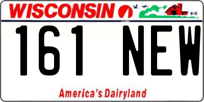 WI license plate 161NEW