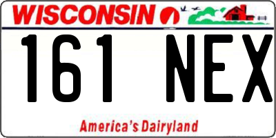 WI license plate 161NEX