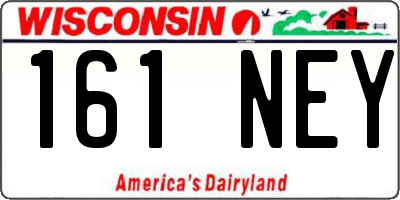 WI license plate 161NEY