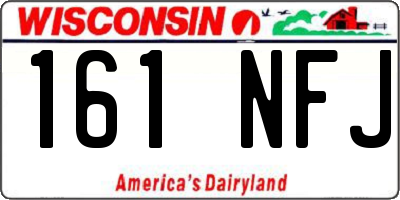 WI license plate 161NFJ