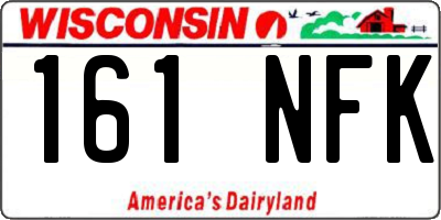 WI license plate 161NFK