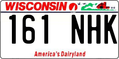 WI license plate 161NHK