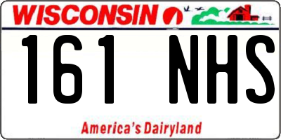 WI license plate 161NHS
