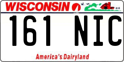 WI license plate 161NIC