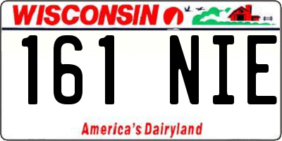 WI license plate 161NIE