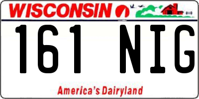 WI license plate 161NIG