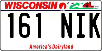 WI license plate 161NIK