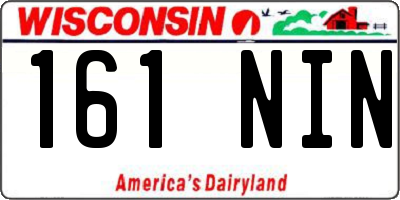 WI license plate 161NIN