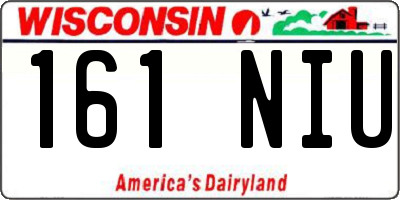 WI license plate 161NIU