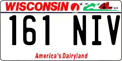 WI license plate 161NIV
