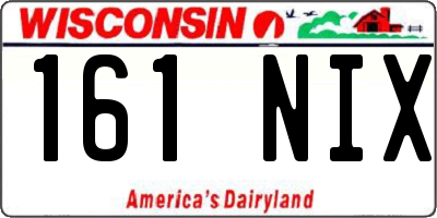 WI license plate 161NIX