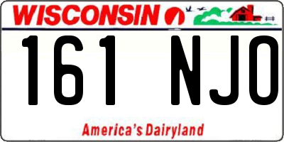 WI license plate 161NJO